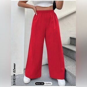 Women’s Plus EZwear Wide Leg Red pant, Size: 2XL